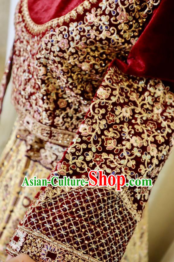 Indian Traditional Garment Costumes Wedding Dress Top Embroidered Lengha Outfit India Bride Clothing