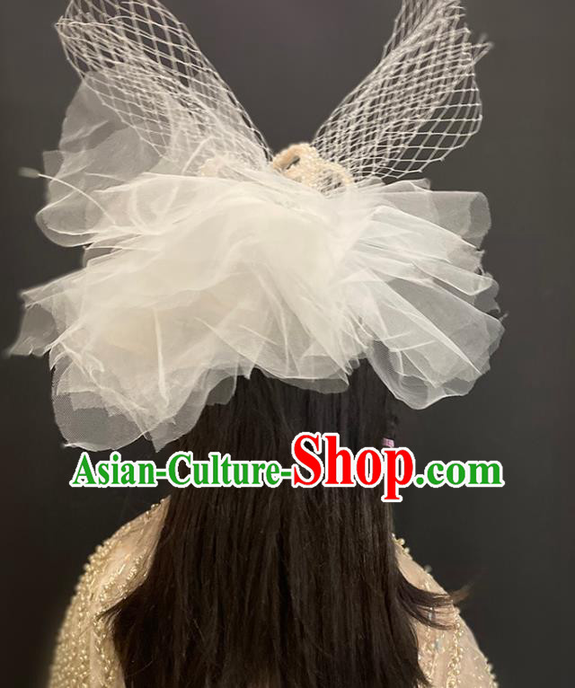 Handmade Party Children Headwear Baroque Style Royal Crown Top Halloween Pearls Veil Headdress