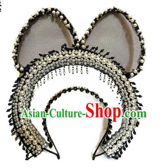 Top Baroque Top Hat Handmade Pearls Headdress Party Goddess Royal Crown Headwear