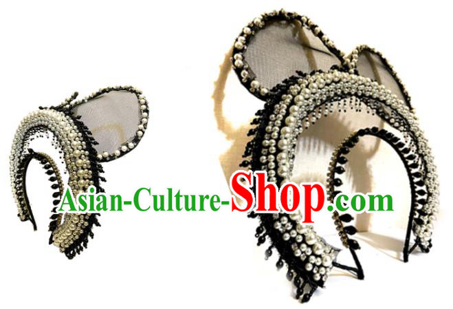 Top Baroque Top Hat Handmade Pearls Headdress Party Goddess Royal Crown Headwear