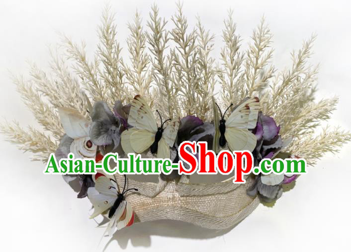 Top Party Queen Royal Crown Headwear Baroque Fairy Top Hat Handmade Branch Headdress