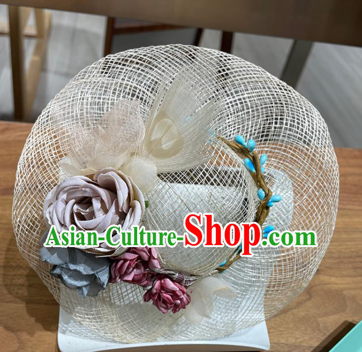 Handmade Flowers Headwear Children Performance Headdress Handmade Straw Hat