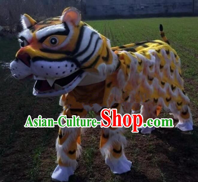 Chinese Traditional Tiger Dance Costumes Tiger Head Top Festival Entertainment Outfits for Adult