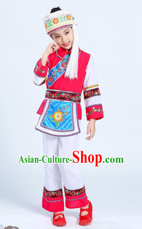 Chinese Bai Minority Folk Dance Clothing Yunnan Nationality Girl White Outfits Ethnic Festival Performance Costumes