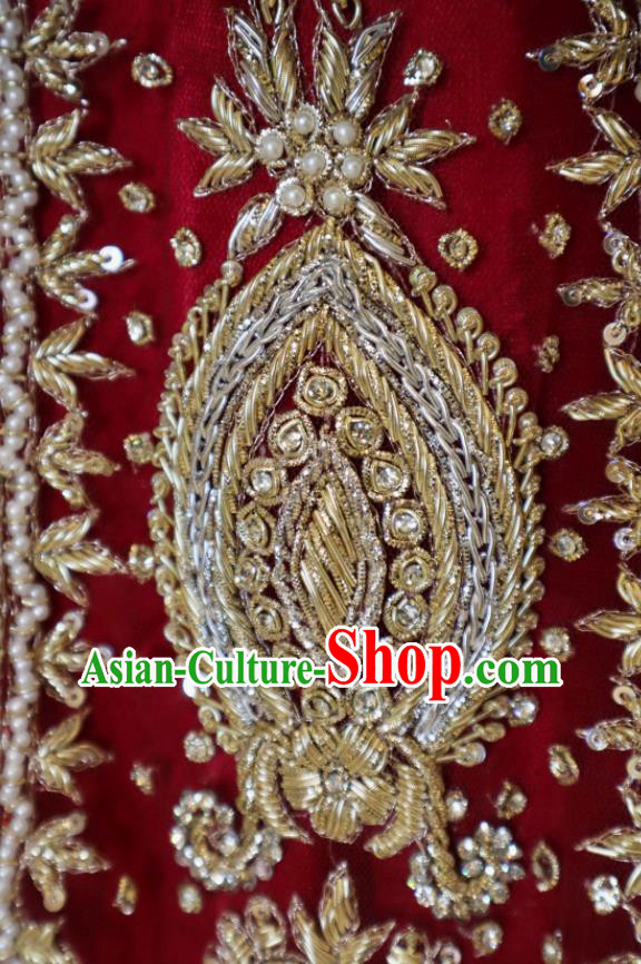Top Embroidered Red Dress Outfit Indian Wedding Clothing India Traditional Lengha Garment