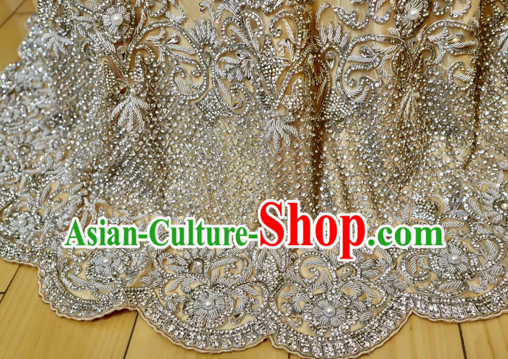Top India Bride Lengha Garment Traditional Embroidered Yellow Dress Outfit Indian Wedding Clothing