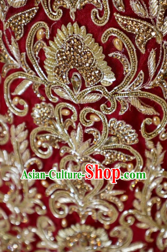 Indian Wedding Clothing Top India Bride Lengha Garment Traditional Embroidered Red Dress Outfit
