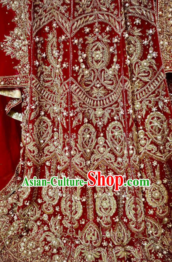 Top Indian Traditional Garment India Wedding Dress Embroidered Red Skirt Outfit Lengha Clothing