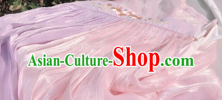 Chinese Traditional Hanfu Clothing Ancient Young Lady Pink Dress Tang Dynasty Princess Costumes