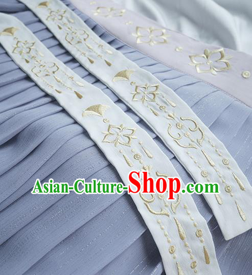 Chinese Ancient Young Lady Violet Dress Tang Dynasty Princess Costumes Traditional Hanfu Clothing