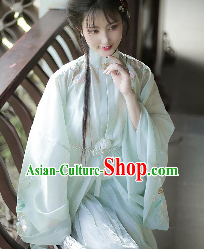 Chinese Ming Dynasty Noble Lady Costumes Traditional Hanfu Clothing Ancient Royal Princess Lilac Dress