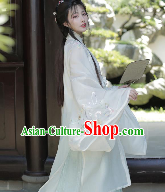 Chinese Ming Dynasty Noble Lady Costumes Traditional Hanfu Clothing Ancient Royal Princess Lilac Dress