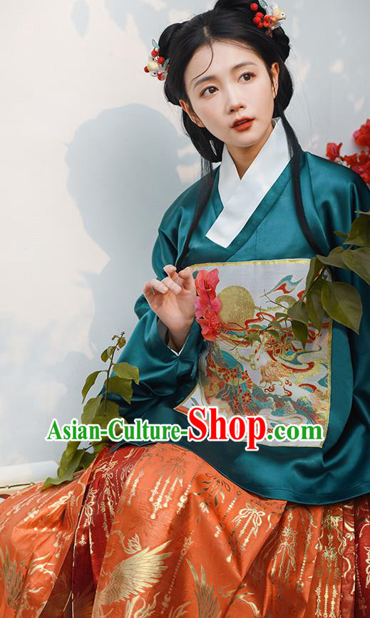 Chinese Ming Dynasty Beauty Costumes Traditional Hanfu Mamian Skirt Clothing Ancient Princess Dress