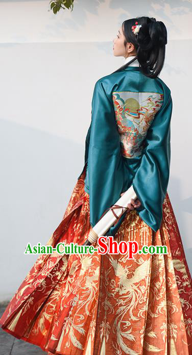 Chinese Ming Dynasty Beauty Costumes Traditional Hanfu Mamian Skirt Clothing Ancient Princess Dress