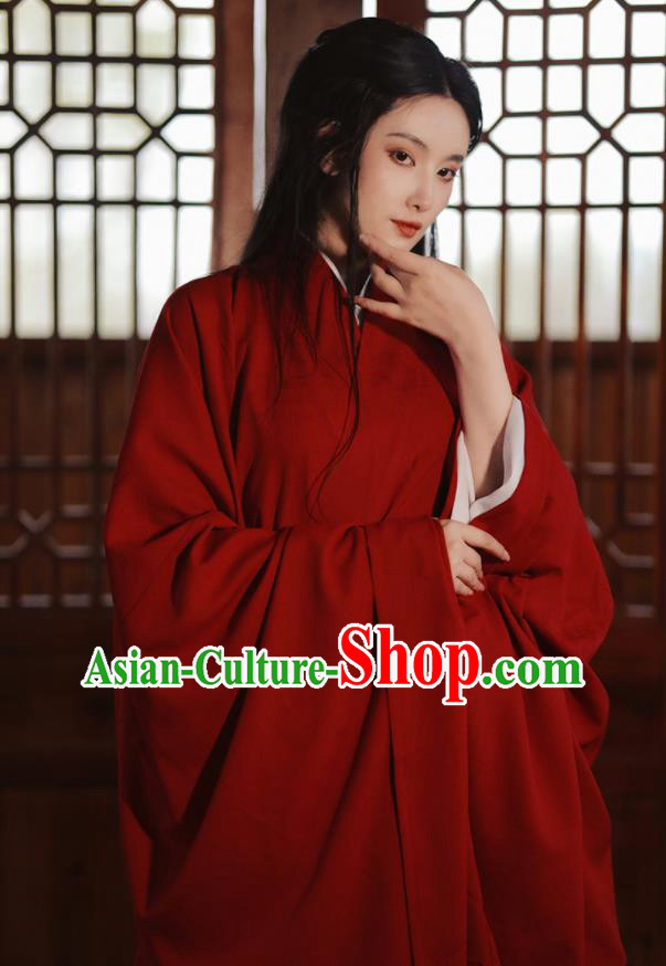 Chinese Wei Dynasty Princess Costumes Traditional Red Hanfu Clothing Ancient Swordswoman Dress Outfits
