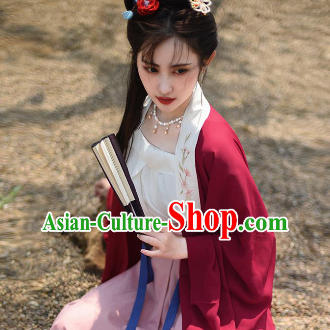 Chinese Song Dynasty Young Lady Costumes Traditional Hanfu Clothing Ancient Noble Woman Dress Outfits