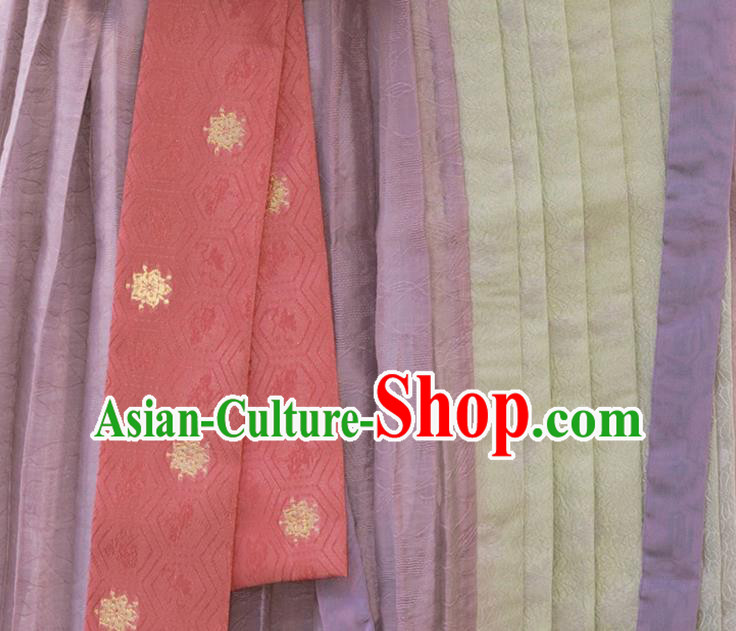 Chinese Jin Dynasty Princess Garment Costumes Ancient Noble Woman Clothing Traditional Purple Hanfu Dress