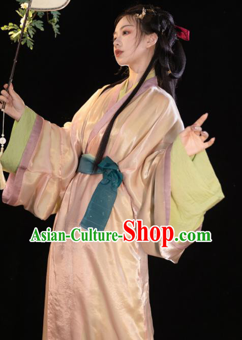 Chinese Traditional Yarn Hanfu Dress Han Dynasty Court Lady Garment Costumes Ancient Princess Clothing