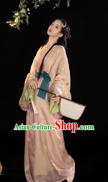 Chinese Traditional Yarn Hanfu Dress Han Dynasty Court Lady Garment Costumes Ancient Princess Clothing