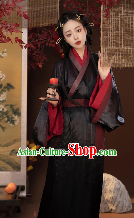 Chinese Han Dynasty Court Lady Garment Costumes Ancient Princess Clothing Traditional Yarn Hanfu Dress