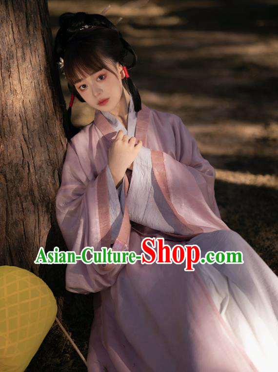 Chinese Traditional Hanfu Yarn Dress Han Dynasty Palace Lady Garment Costumes Ancient Princess Clothing