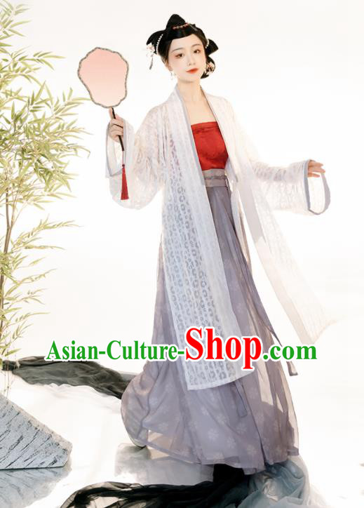Chinese Song Dynasty Garment Costumes Ancient Noble Woman Clothing Traditional Hanfu Dress Complete Set
