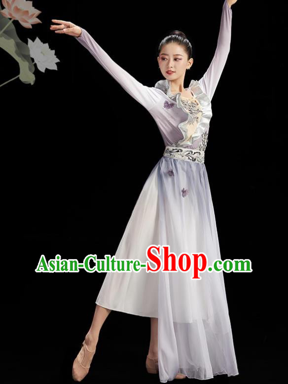 China Classical Dance Clothing Women Group Dance Dress Umbrella Dance Costume
