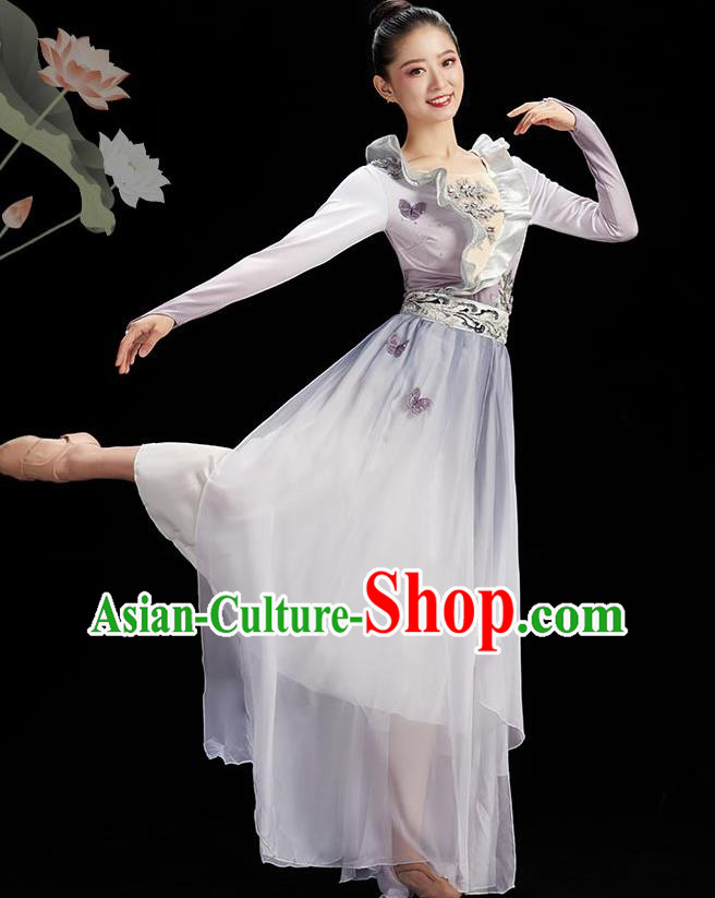 China Classical Dance Clothing Women Group Dance Dress Umbrella Dance Costume