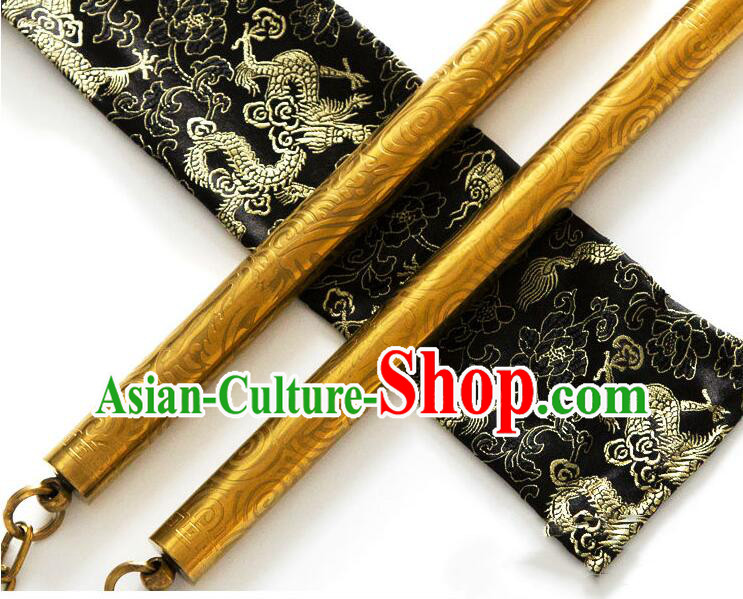 Top Stainless Steel Nunchakus Chinese Martial Arts Nunchaku Handmade Kung Fu Golden Nunchaka