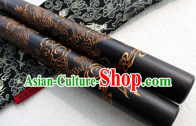 Top African Blackwood Nunchakus Chinese Martial Arts Nunchaku Handmade Kung Fu Carving Dragon Nunchaka