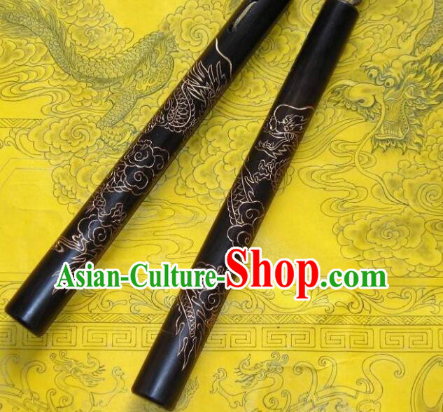 Top African Blackwood Nunchakus Chinese Martial Arts Nunchaku Handmade Kung Fu Carving Dragon Nunchaka