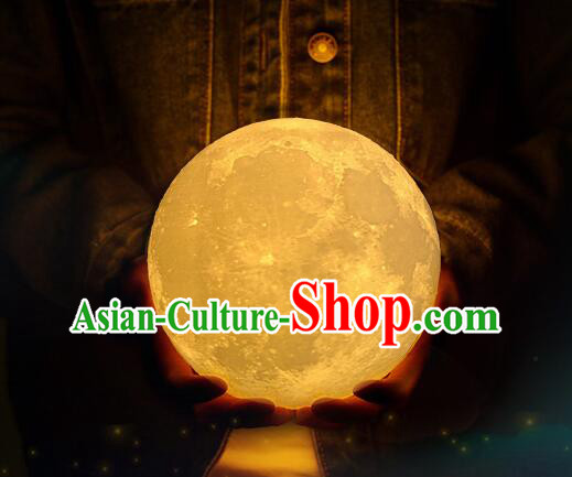 D Moon Light Beautiful Moon Desk Lamp Three Kinds of Light Source Charging Lamp