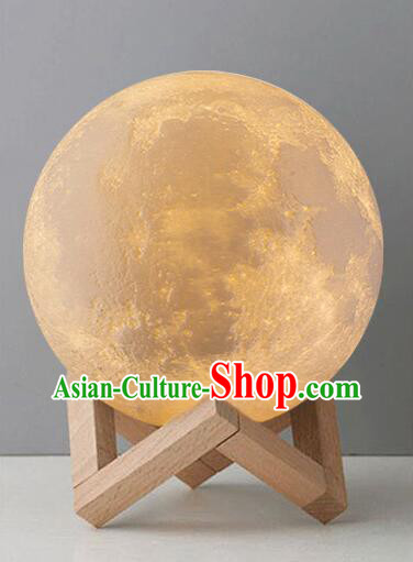 D Moon Light Beautiful Moon Desk Lamp Three Kinds of Light Source Charging Lamp