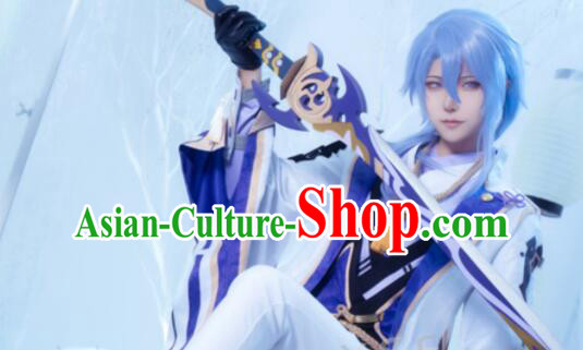 Top Cosplay Costumes Kamisato Ayato Garments Cos Genshin Impact Shogunate Young Lord Outfits