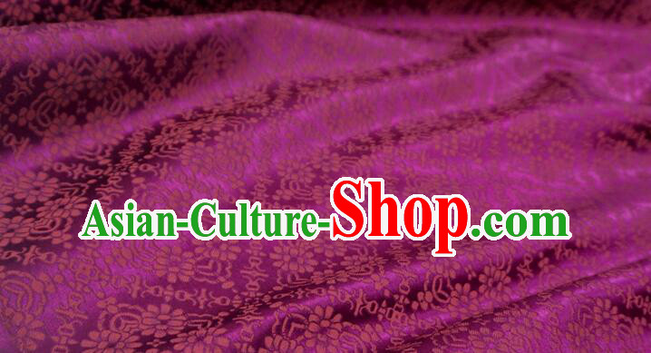 Top Chinese Brocade Fabric Hanfu Silk Fabric Deep Purple Tapestry Cloth
