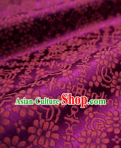 Top Chinese Brocade Fabric Hanfu Silk Fabric Deep Purple Tapestry Cloth