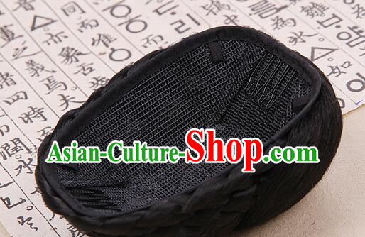 Korean Traditional Braid Wig Hanbok Black Hair Bun Handmade Court Updo Headpiece