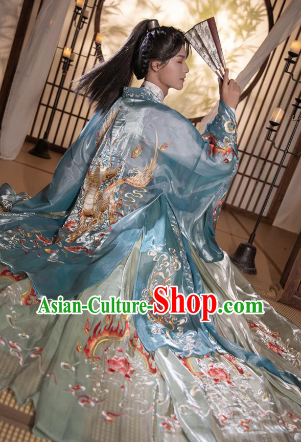 China Ancient Young Swordsman Clothing Traditional Embroidered Hanfu Jin Dynasty Prince Garment Costumes