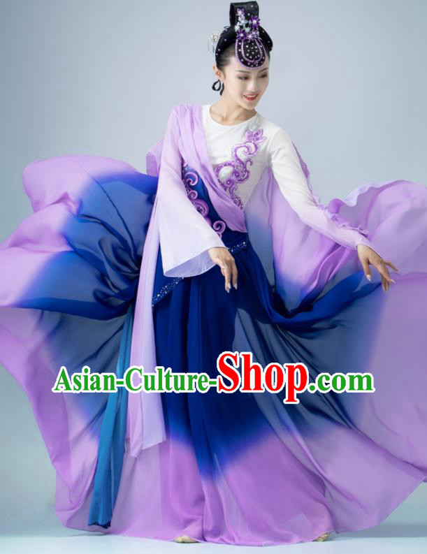 Chinese Classical Dance Costume Han Tang Dance Purple Dress Dance Competition Clothing