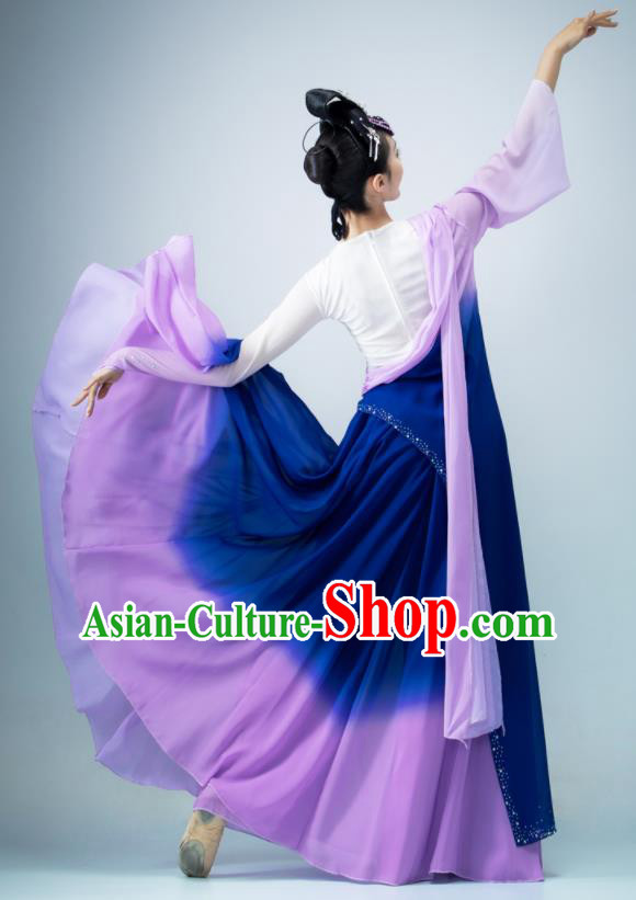 Chinese Classical Dance Costume Han Tang Dance Purple Dress Dance Competition Clothing