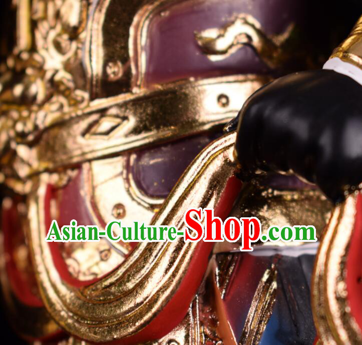 Handmade Zhou Cang and Guan Ping Statues  inches Resin Sculptures