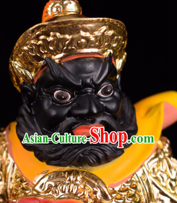 Handmade Zhou Cang and Guan Ping Statues  inches Resin Sculptures