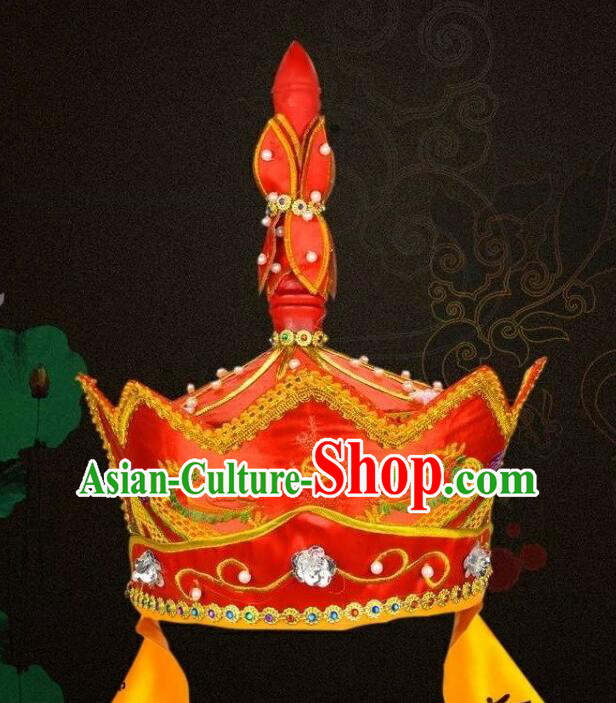 Traditional Beijing Opera Five Buddha Crown Headwear Chinese Ancient Monks Hat