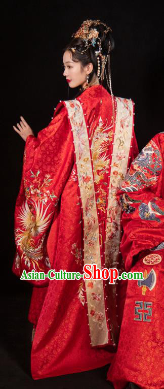 Chinese Ancient Empress Clothing Embroidered Hanfu Wedding Dresses Ming Dynasty Bride Garment Costumes