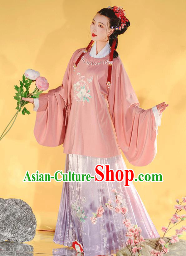 Chinese Historical Costumes Traditional Ming Dynasty Princess Clothing Ancient Young Lady Hanfu Dress