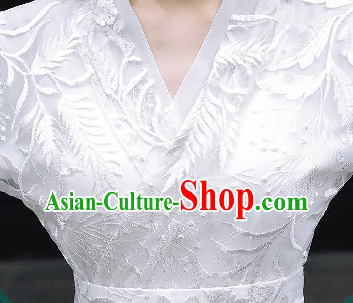 Chinese Traditional Costume Ancient Princess White Dress Clothing