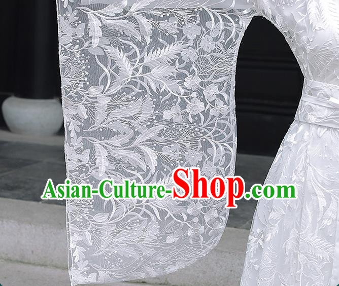 Chinese Traditional Costume Ancient Princess White Dress Clothing