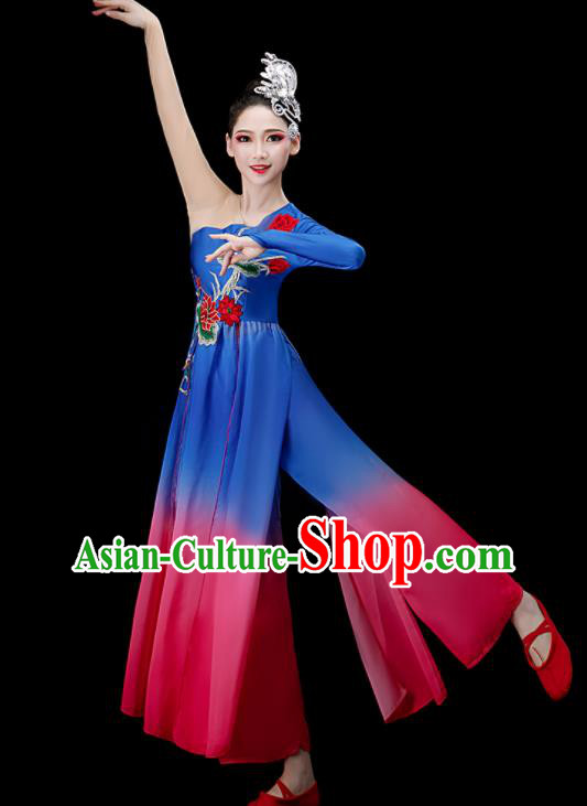 Chinese Women Group Dance Costume Classical Dance Clothing Umbrella Dance Dress