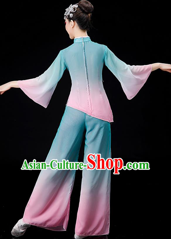 Chinese Folk Dance Gradient Outfit Women Group Dance Costume Yangko Dance Clothing