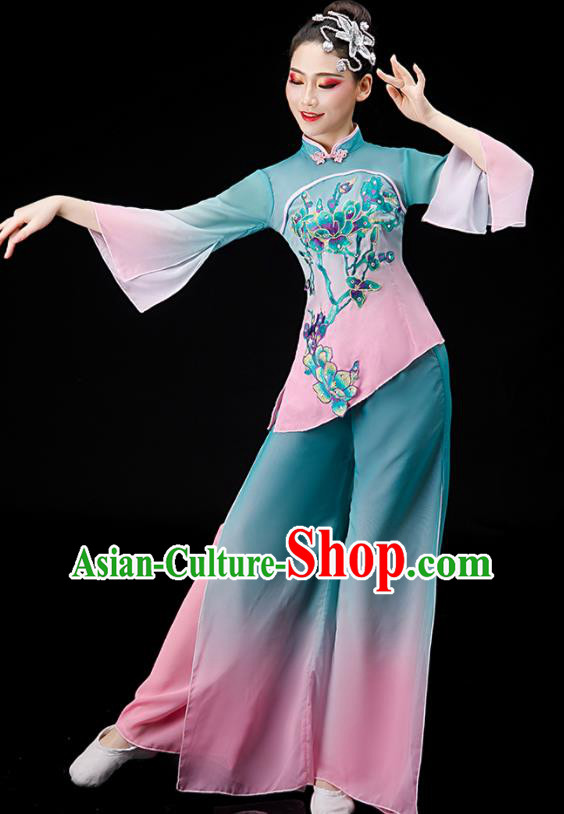 Chinese Folk Dance Gradient Outfit Women Group Dance Costume Yangko Dance Clothing